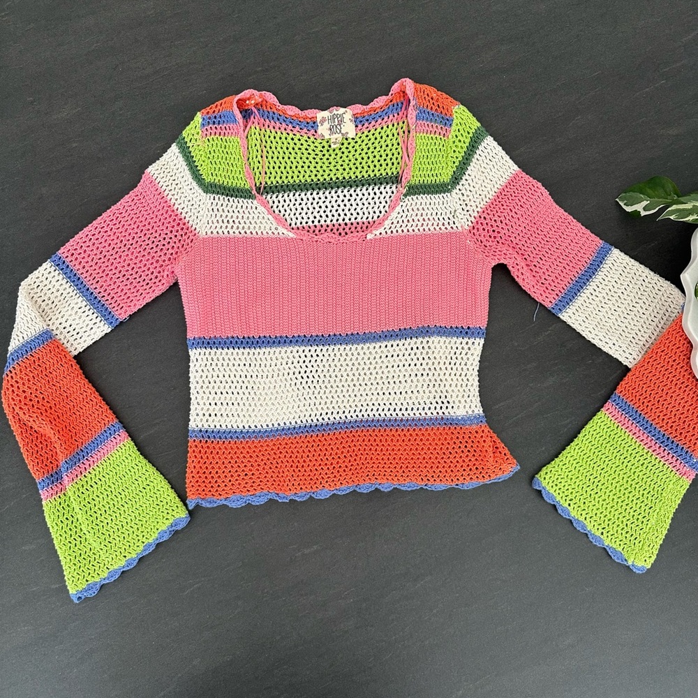 Hippie Rose Multicolor Crochet Top